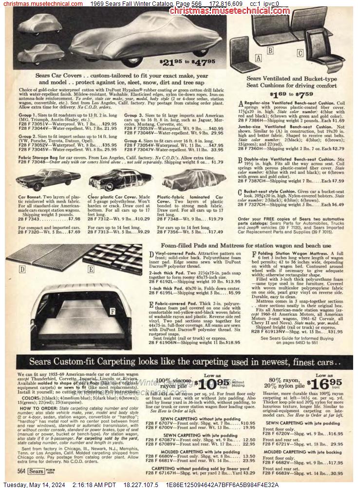 1969 Sears Fall Winter Catalog, Page 566