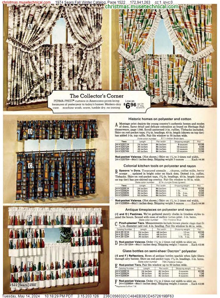 1974 Sears Fall Winter Catalog, Page 1522