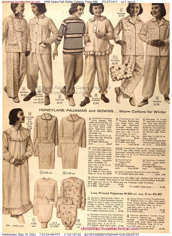 1956 Sears Fall Winter Catalog, Page 386