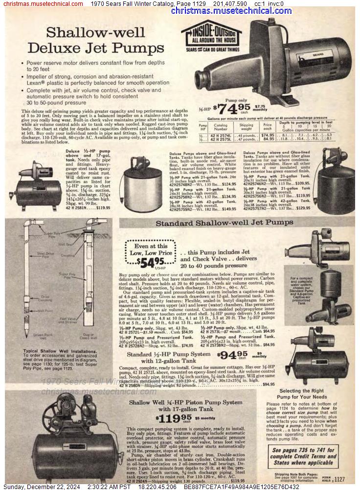 1970 Sears Fall Winter Catalog, Page 1129