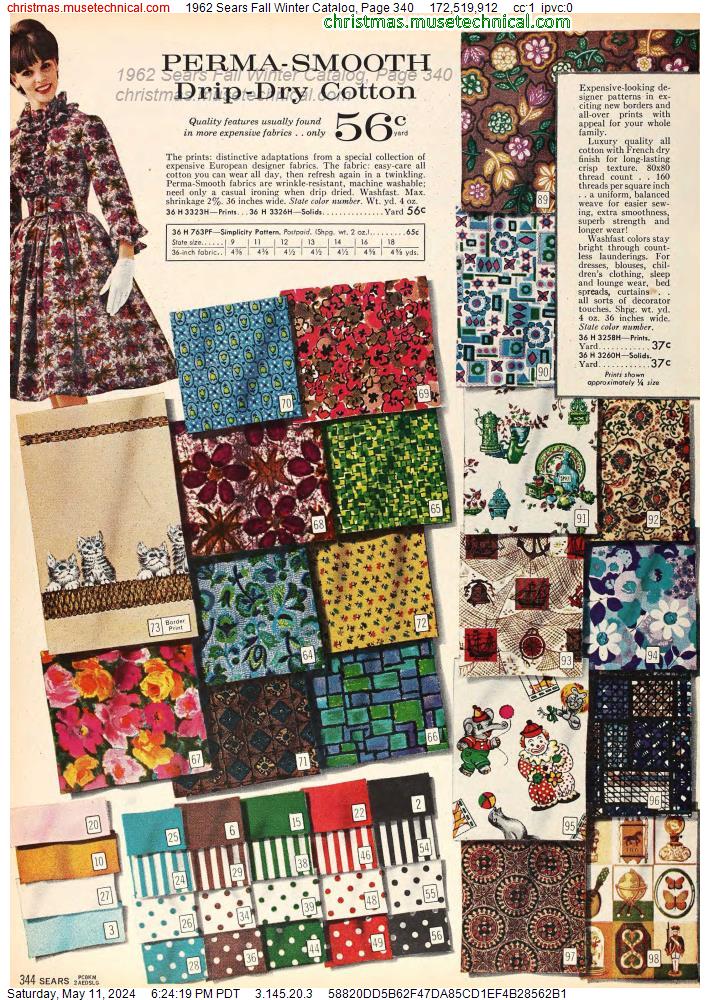1962 Sears Fall Winter Catalog, Page 340