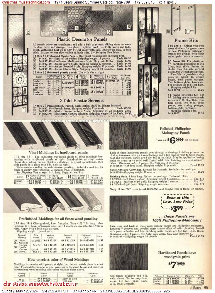 1971 Sears Spring Summer Catalog, Page 709