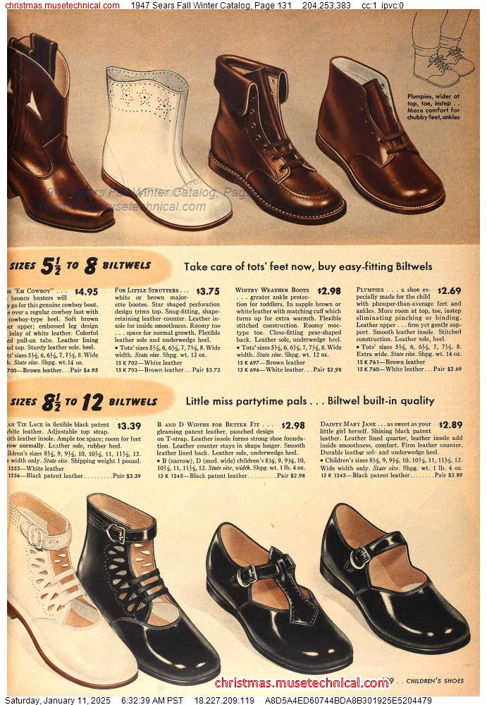 1947 Sears Fall Winter Catalog, Page 131