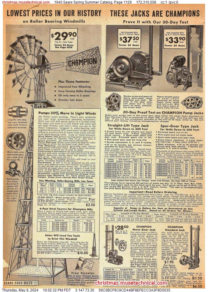 1940 Sears Spring Summer Catalog, Page 1129