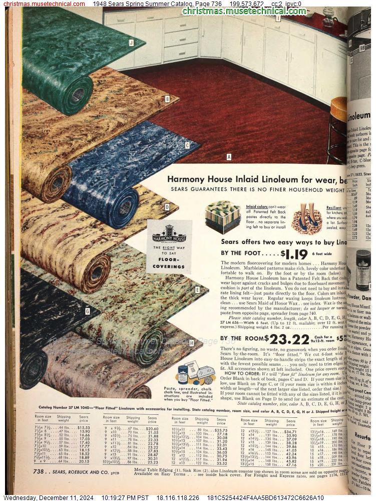 1948 Sears Spring Summer Catalog, Page 736