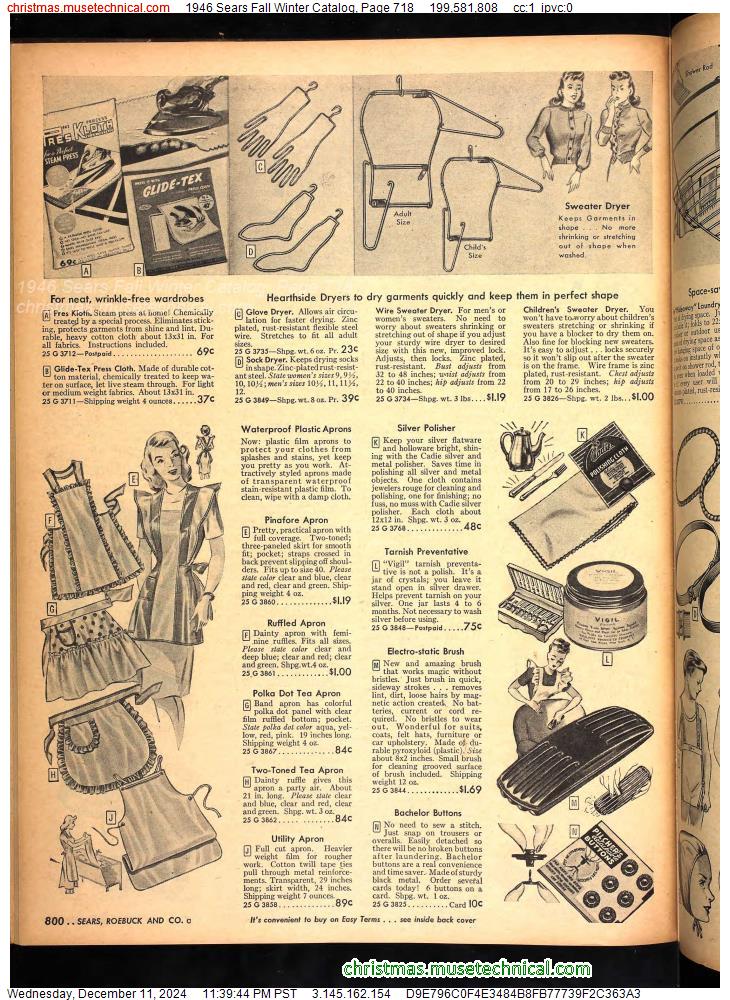 1946 Sears Fall Winter Catalog, Page 718