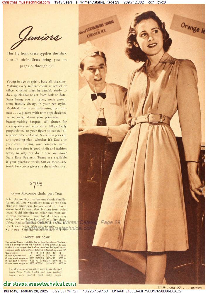 1943 Sears Fall Winter Catalog, Page 29