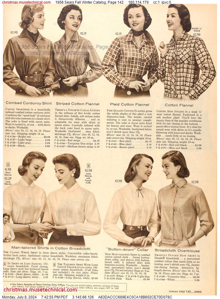 1956 Sears Fall Winter Catalog, Page 142