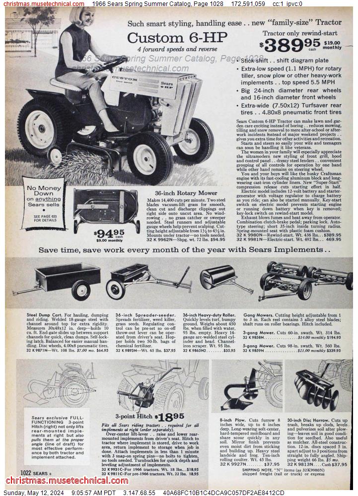1966 Sears Spring Summer Catalog, Page 1028