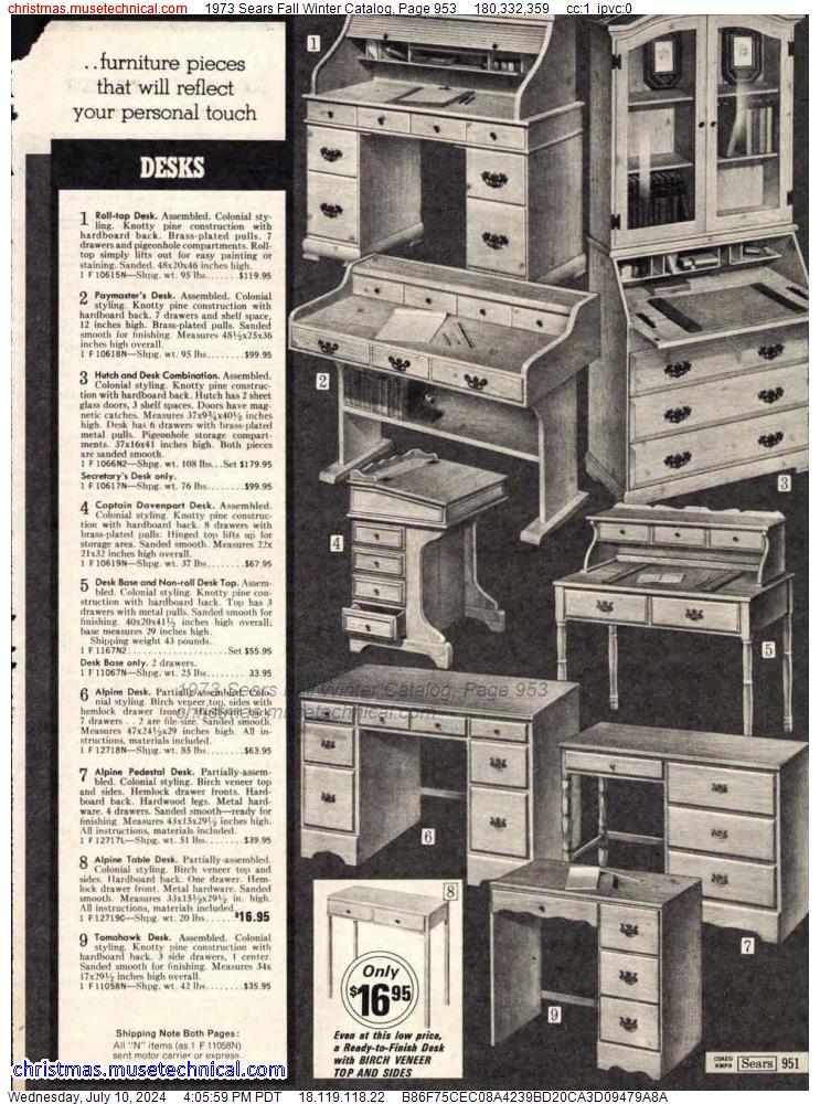 1973 Sears Fall Winter Catalog, Page 953