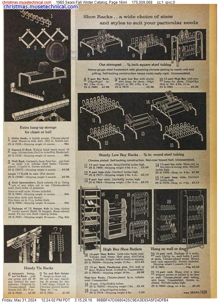 1965 Sears Fall Winter Catalog, Page 1644