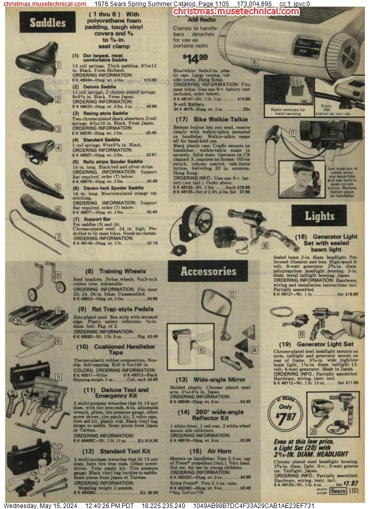 1976 Sears Spring Summer Catalog, Page 1105