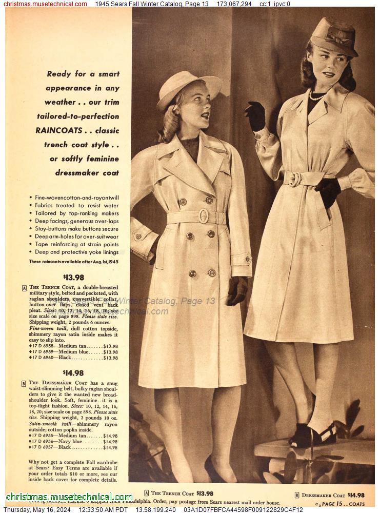 1945 Sears Fall Winter Catalog, Page 13