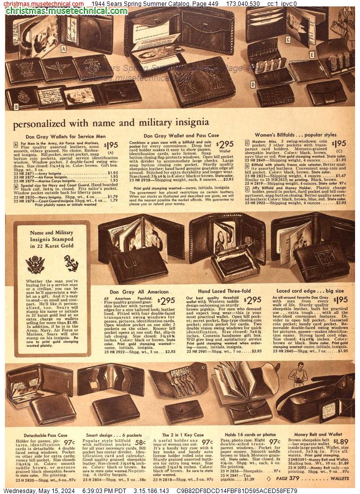 1944 Sears Spring Summer Catalog, Page 449