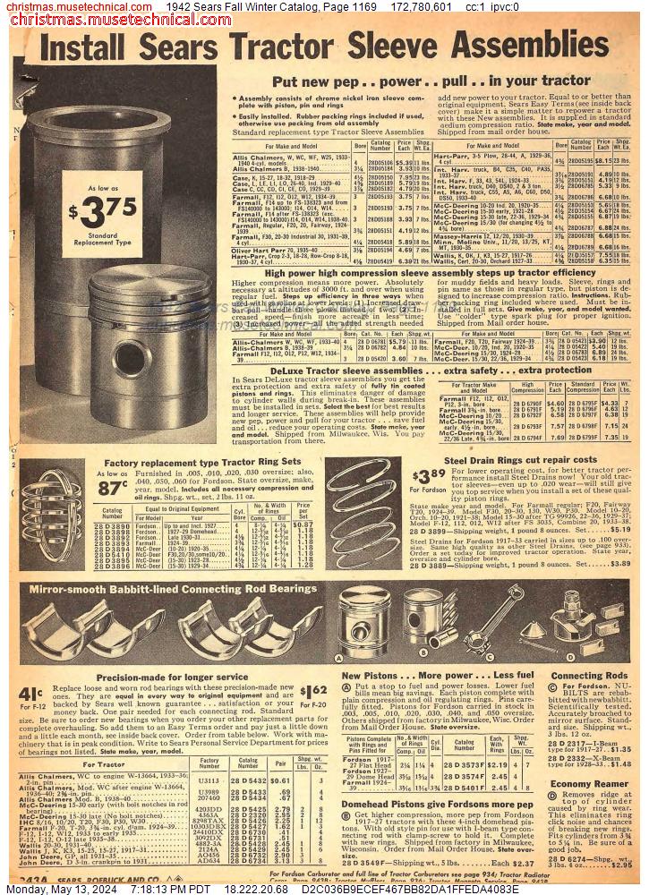 1942 Sears Fall Winter Catalog, Page 1169