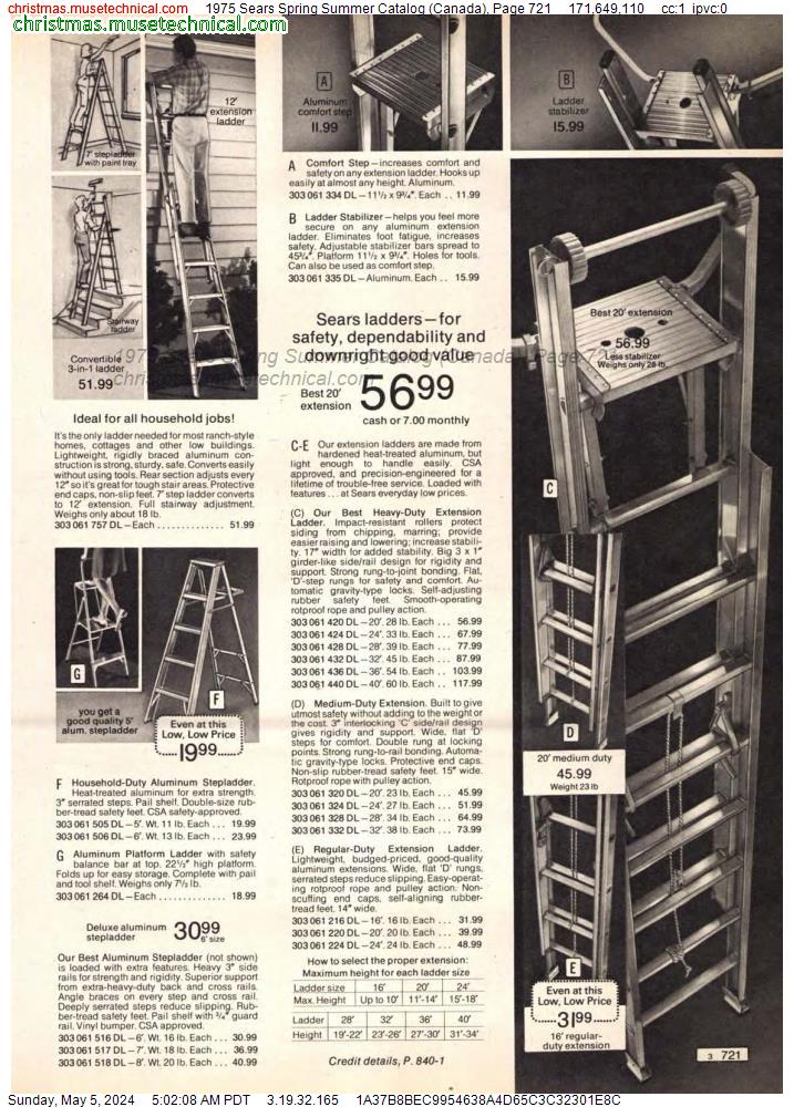 1975 Sears Spring Summer Catalog (Canada), Page 721