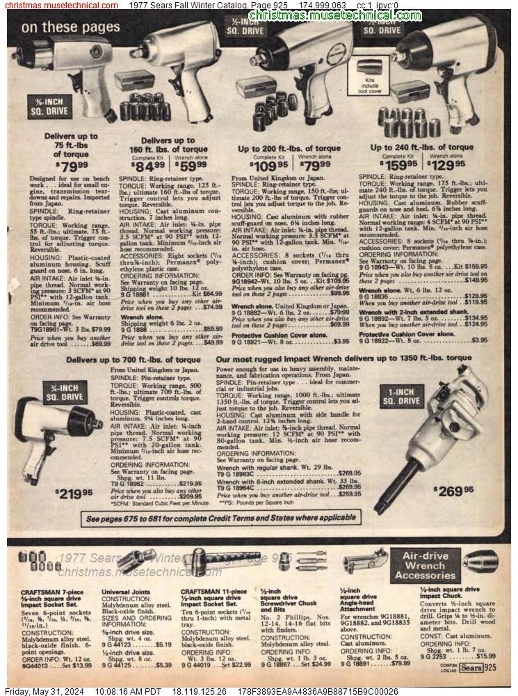 1977 Sears Fall Winter Catalog, Page 925