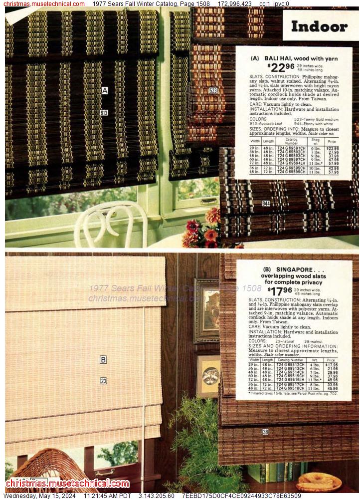 1977 Sears Fall Winter Catalog, Page 1508