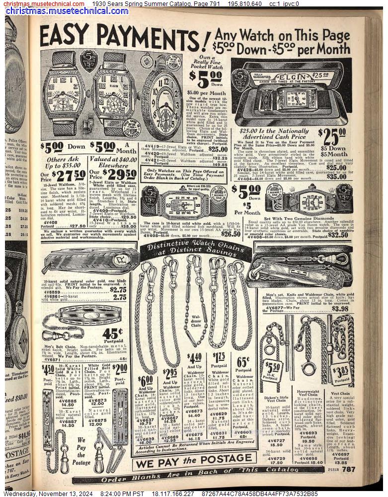 1930 Sears Spring Summer Catalog, Page 791