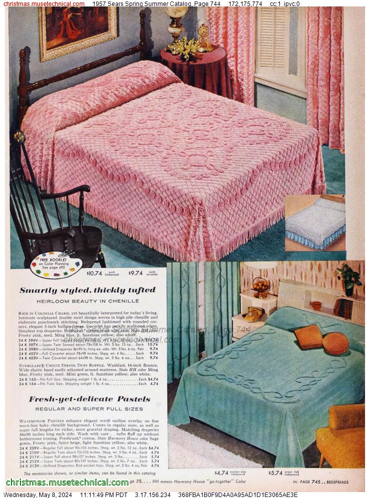 1957 Sears Spring Summer Catalog, Page 744