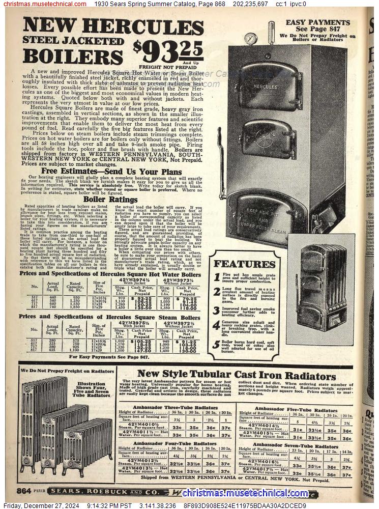 1930 Sears Spring Summer Catalog, Page 868