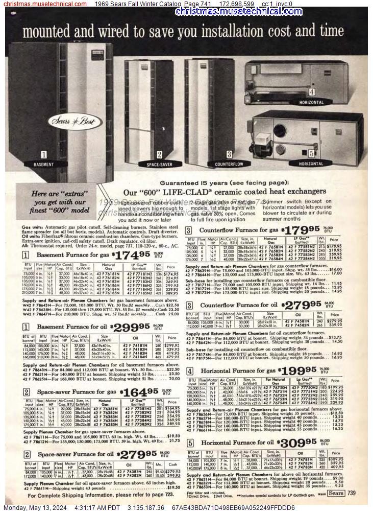 1969 Sears Fall Winter Catalog, Page 741