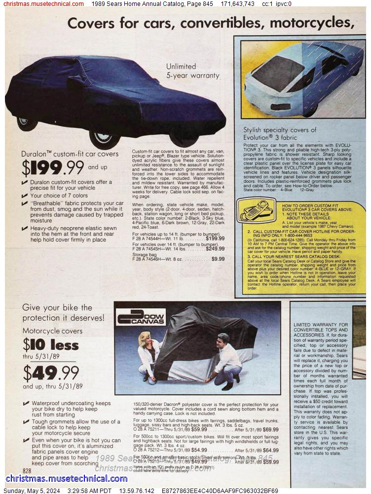 1989 Sears Home Annual Catalog, Page 845