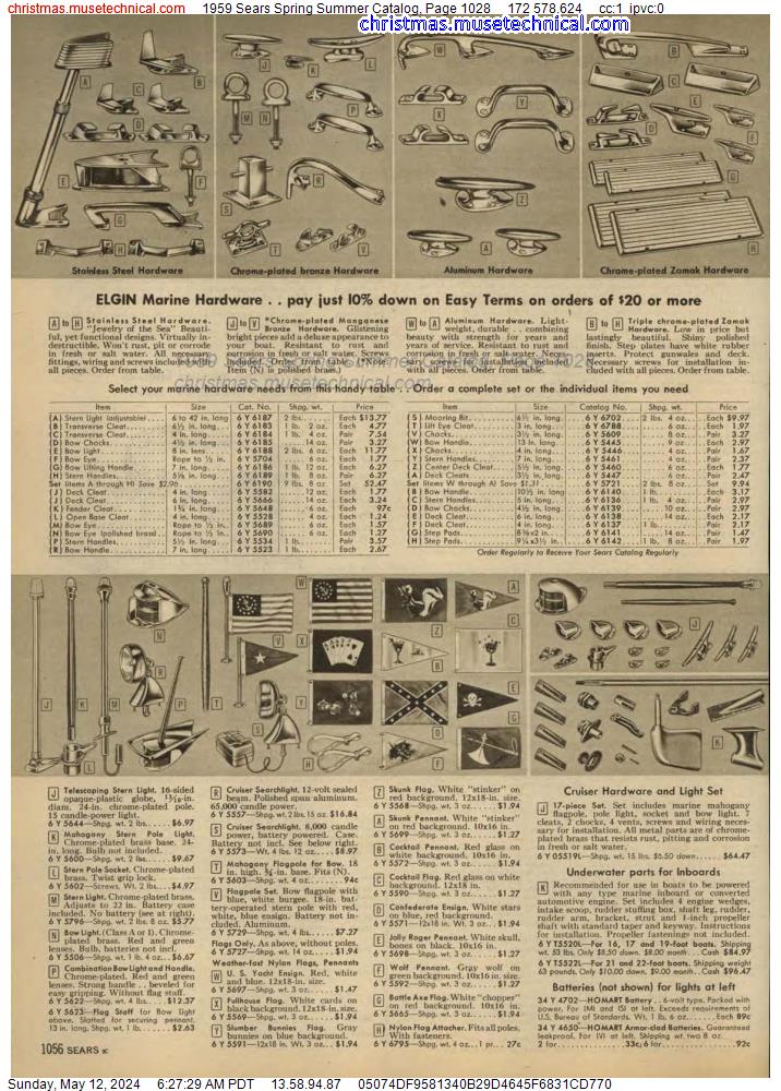 1959 Sears Spring Summer Catalog, Page 1028