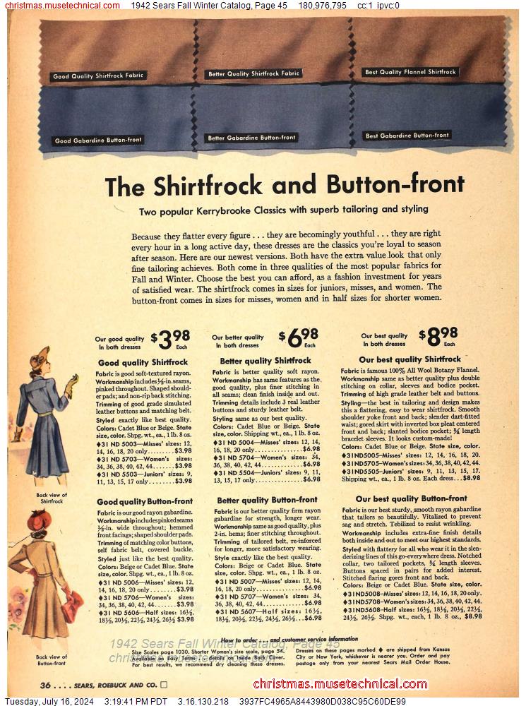 1942 Sears Fall Winter Catalog, Page 45