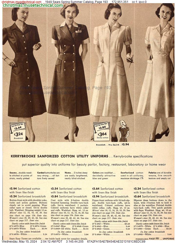 1949 Sears Spring Summer Catalog, Page 193