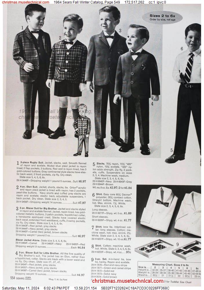 1964 Sears Fall Winter Catalog, Page 549