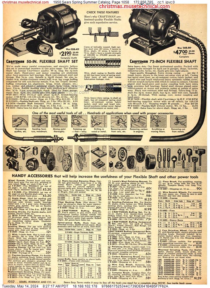 1950 Sears Spring Summer Catalog, Page 1058