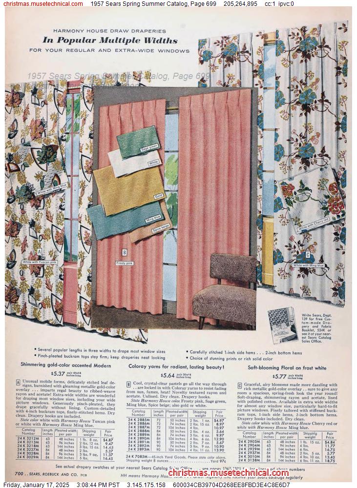 1957 Sears Spring Summer Catalog, Page 699