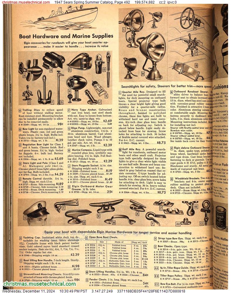 1947 Sears Spring Summer Catalog, Page 492