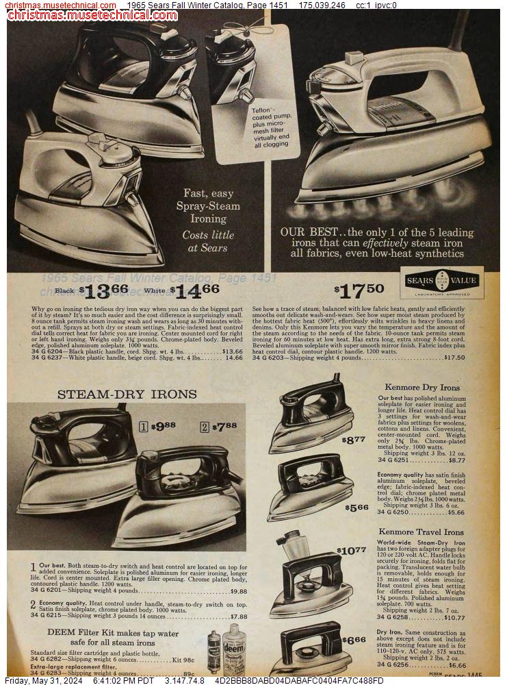 1965 Sears Fall Winter Catalog, Page 1451