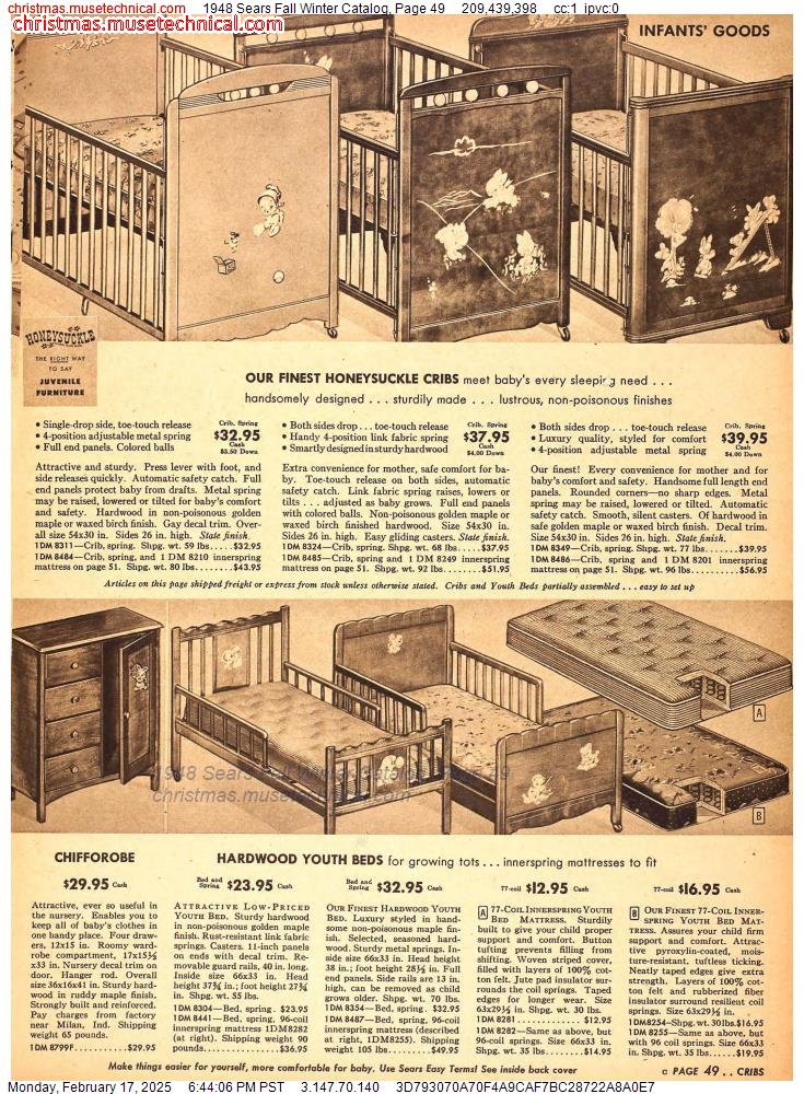 1948 Sears Fall Winter Catalog, Page 49