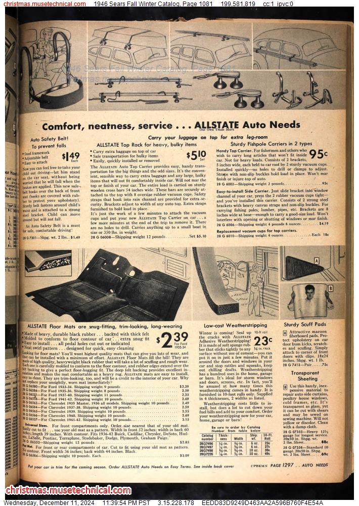 1946 Sears Fall Winter Catalog, Page 1081