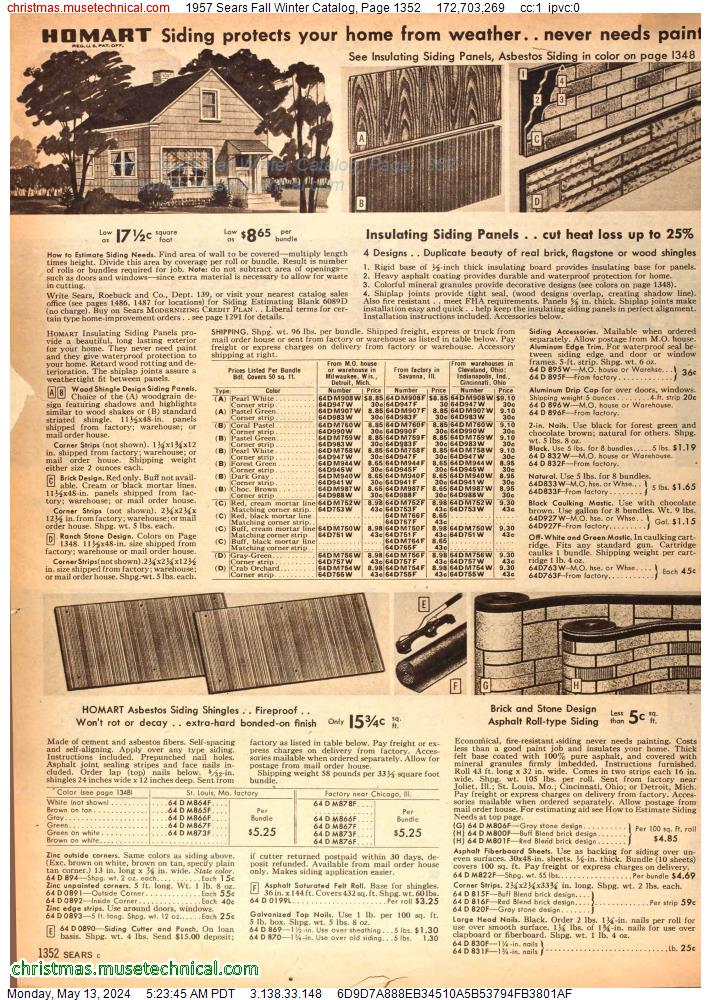 1957 Sears Fall Winter Catalog, Page 1352