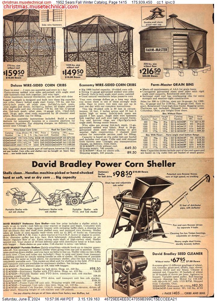 1952 Sears Fall Winter Catalog, Page 1415