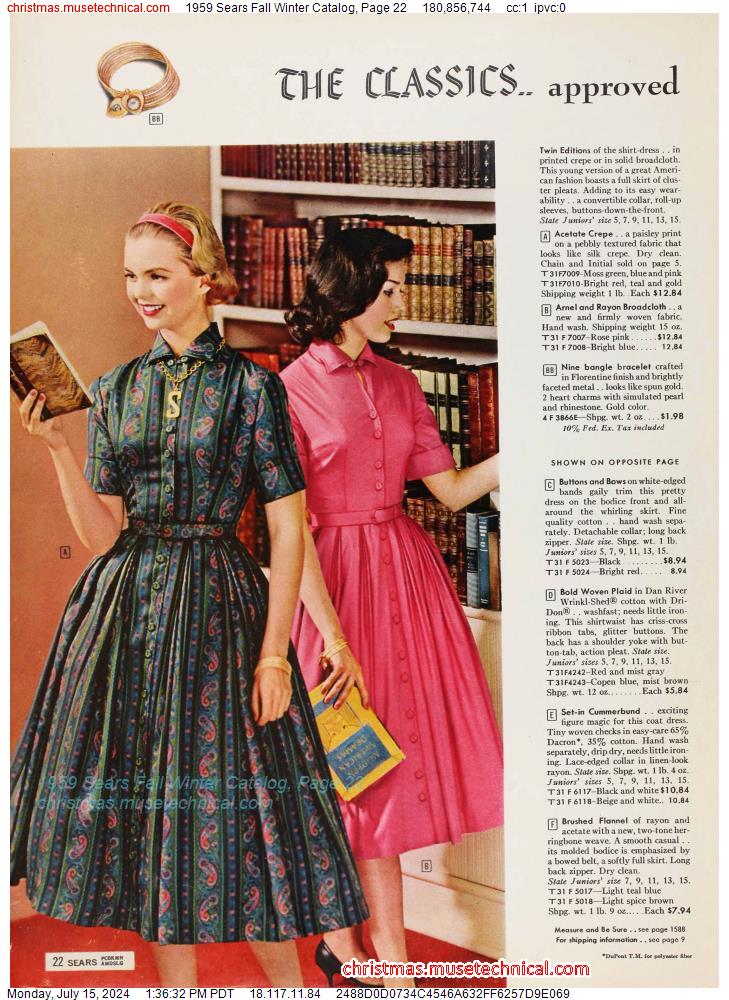 1959 Sears Fall Winter Catalog, Page 22