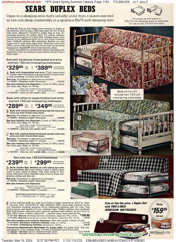 1975 Sears Spring Summer Catalog, Page 1155