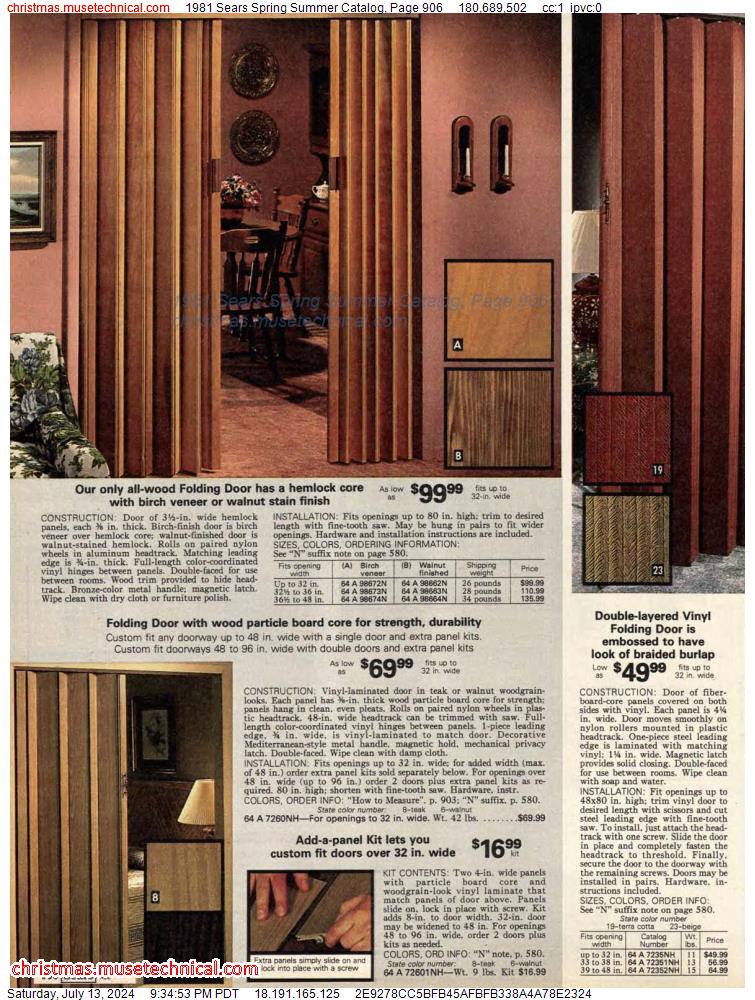 1981 Sears Spring Summer Catalog, Page 906