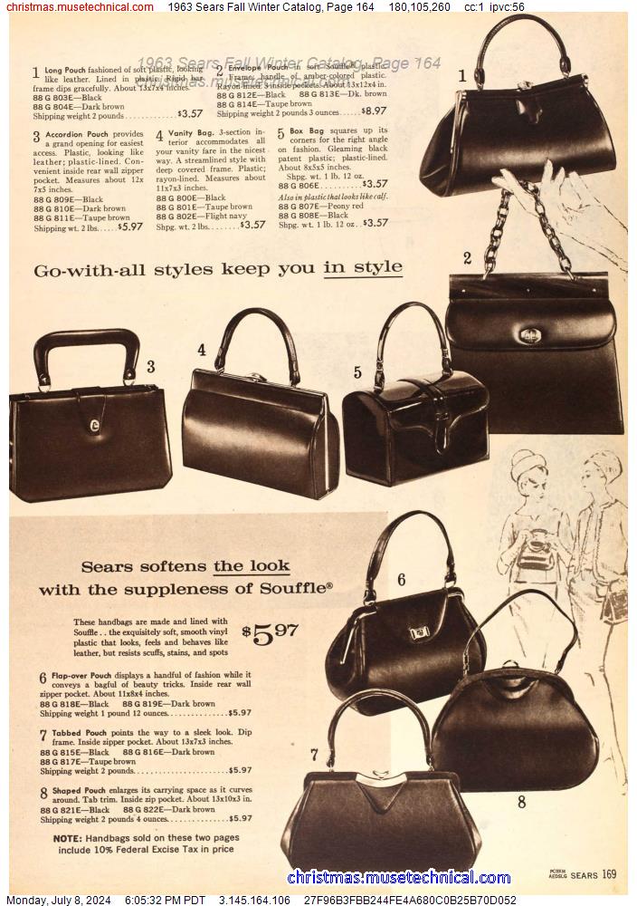 1963 Sears Fall Winter Catalog, Page 164