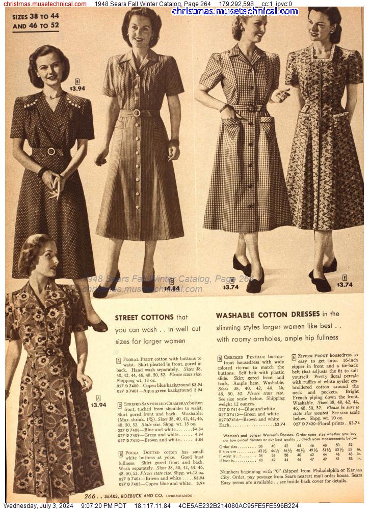1948 Sears Fall Winter Catalog, Page 264
