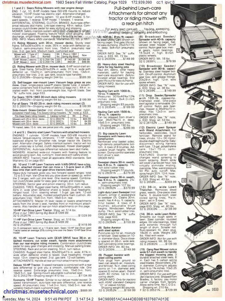 1983 Sears Fall Winter Catalog, Page 1029