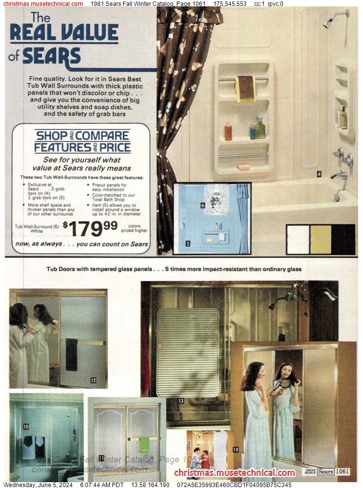 1981 Sears Fall Winter Catalog, Page 1061