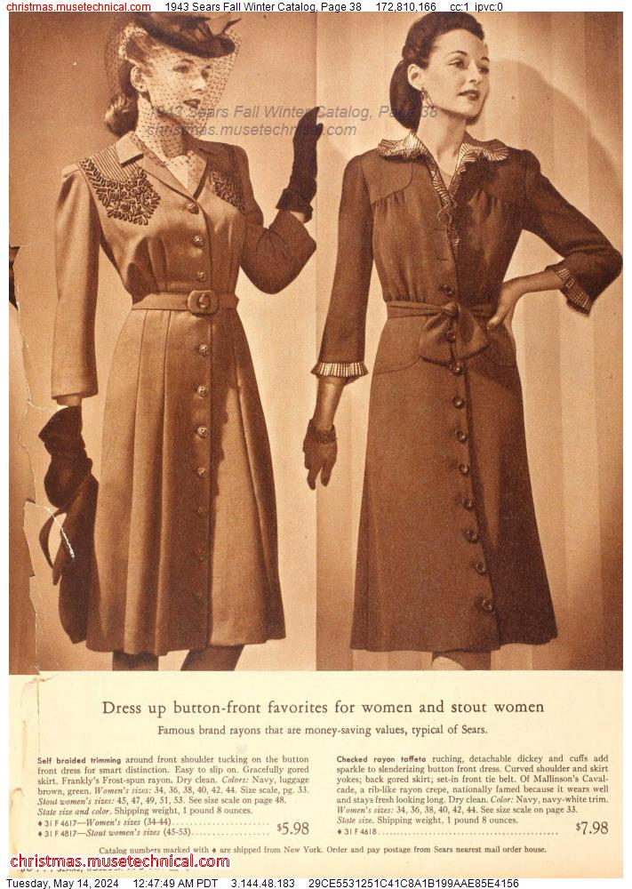 1943 Sears Fall Winter Catalog, Page 38