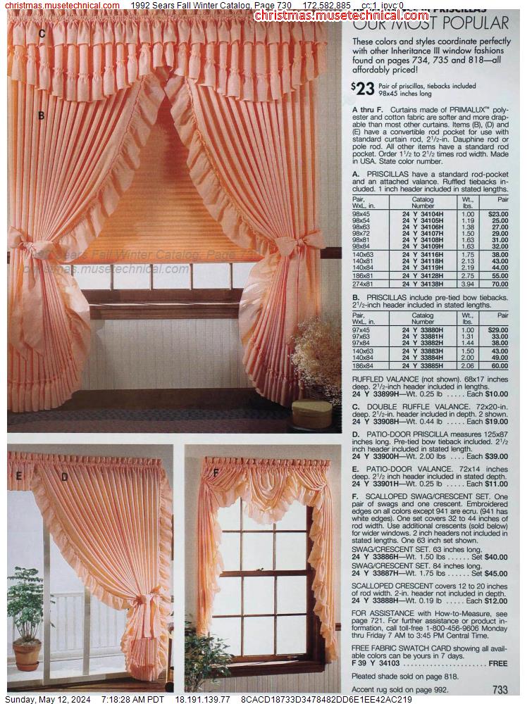 1992 Sears Fall Winter Catalog, Page 730