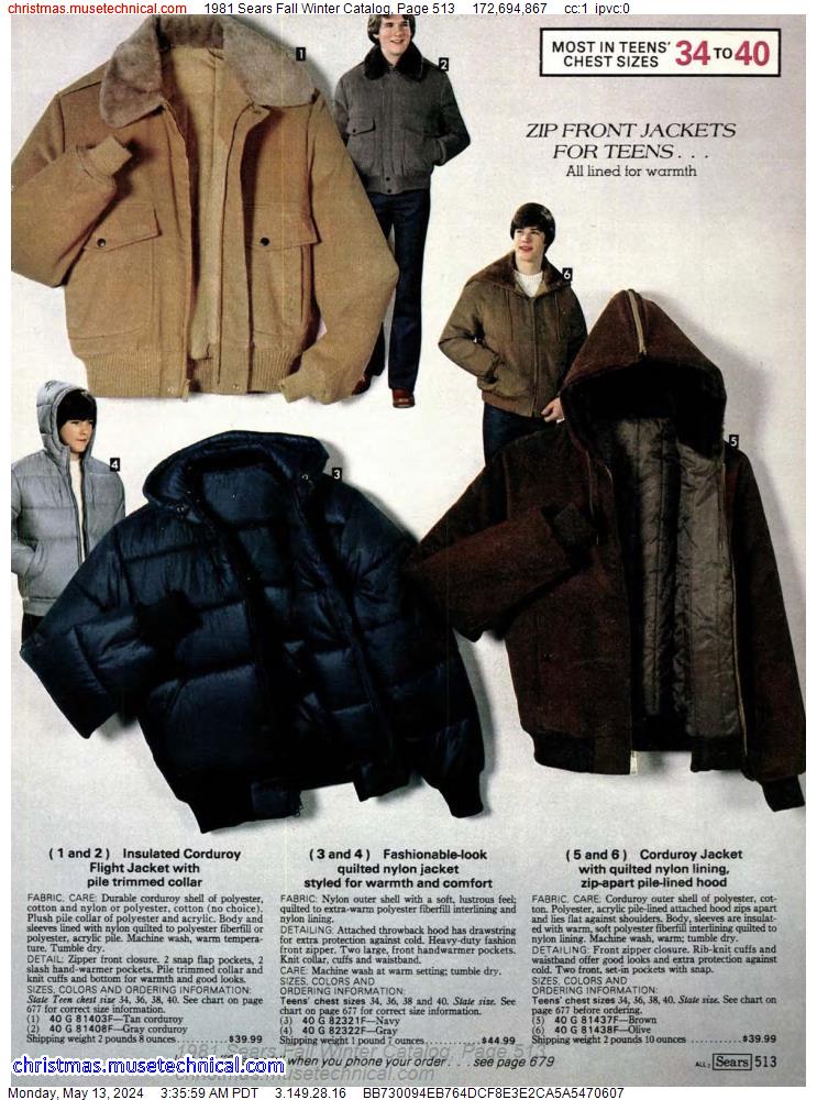 1981 Sears Fall Winter Catalog, Page 513