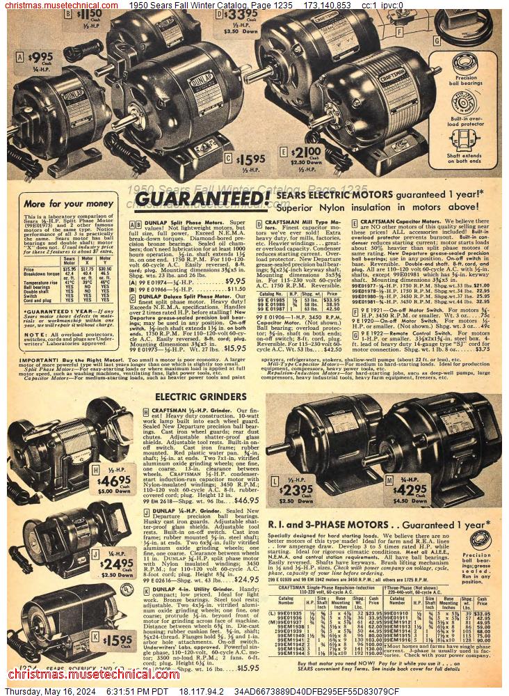 1950 Sears Fall Winter Catalog, Page 1235